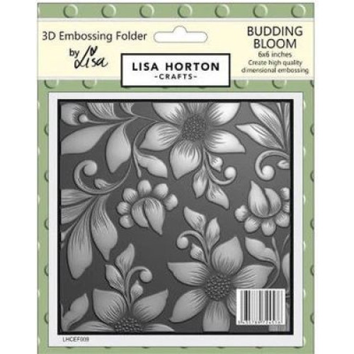 budding bloom Embossing Folder by lisa horton crafts LHCEF009